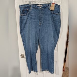 NWT Levi's Ribcage Straight Ankle Denim Jeans in Size 22W
